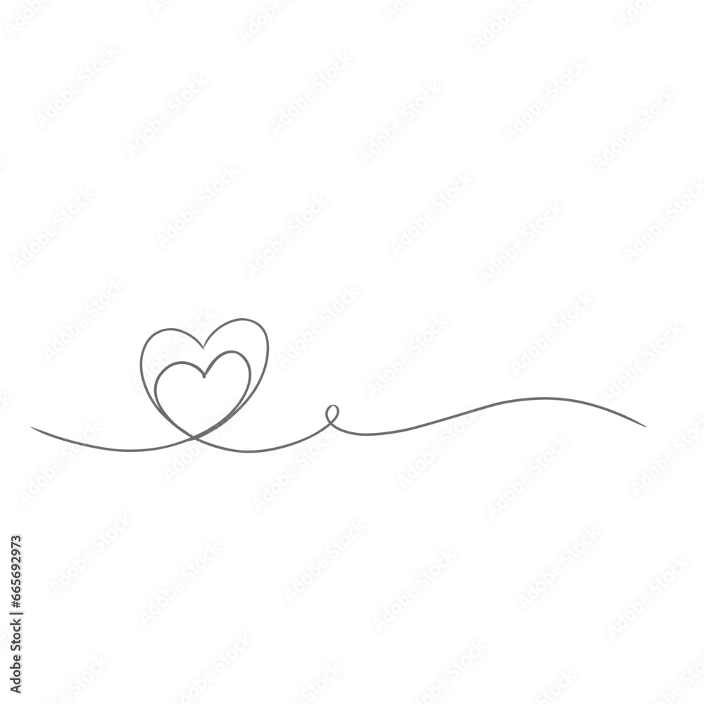 Heart line border. Heart banner for Valentine's Day. Love icon in line art style. Thin contour and romantic symbol for greeting card and web banner in simple linear style. Heart line border. Heart banner for Valentine's Day. Love icon in line art style. Thin contour and romantic symbol for greeting card and web banner in simple linear style.