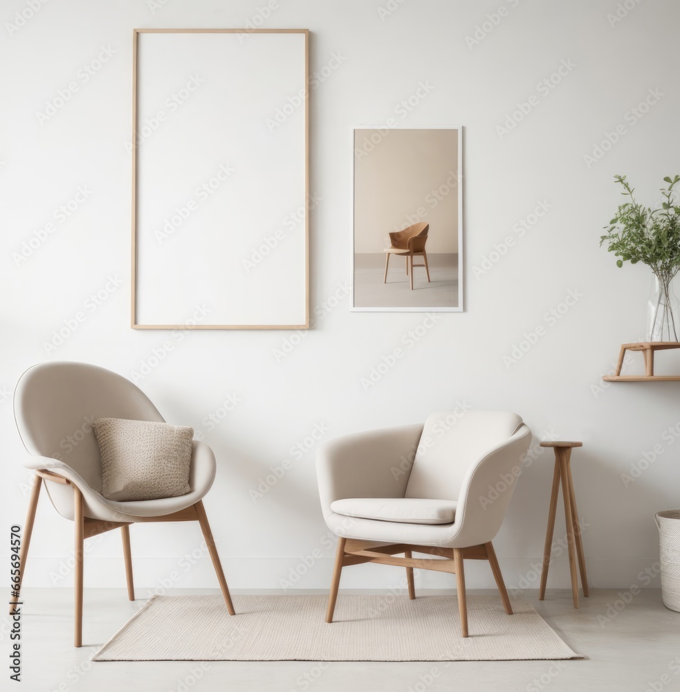 Modern Living Room with Mockup Picture Frames - Wall Art Mockup for Interior Design Modern Living Room with Mockup Picture Frames - Wall Art Mockup for Interior Design