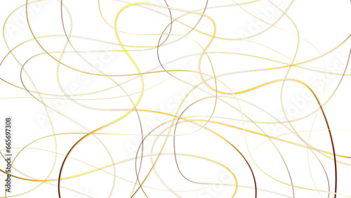 Modern geometric illustration. Simple golden scribble lines.