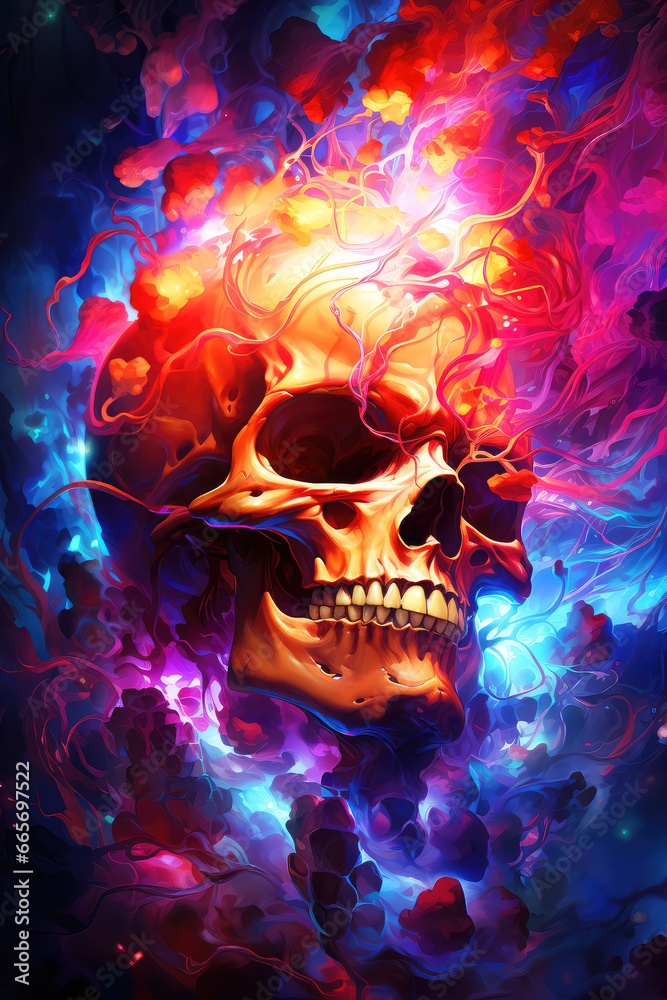 Whispers from Beyond: An Abstract Poster Illustration Embodying the Sinister Forms of a Demon, Skull, or Ghost - Generative AI Whispers from Beyond: An Abstract Poster Illustration Embodying the Sinister Forms of a Demon, Skull, or Ghost - Generative AI