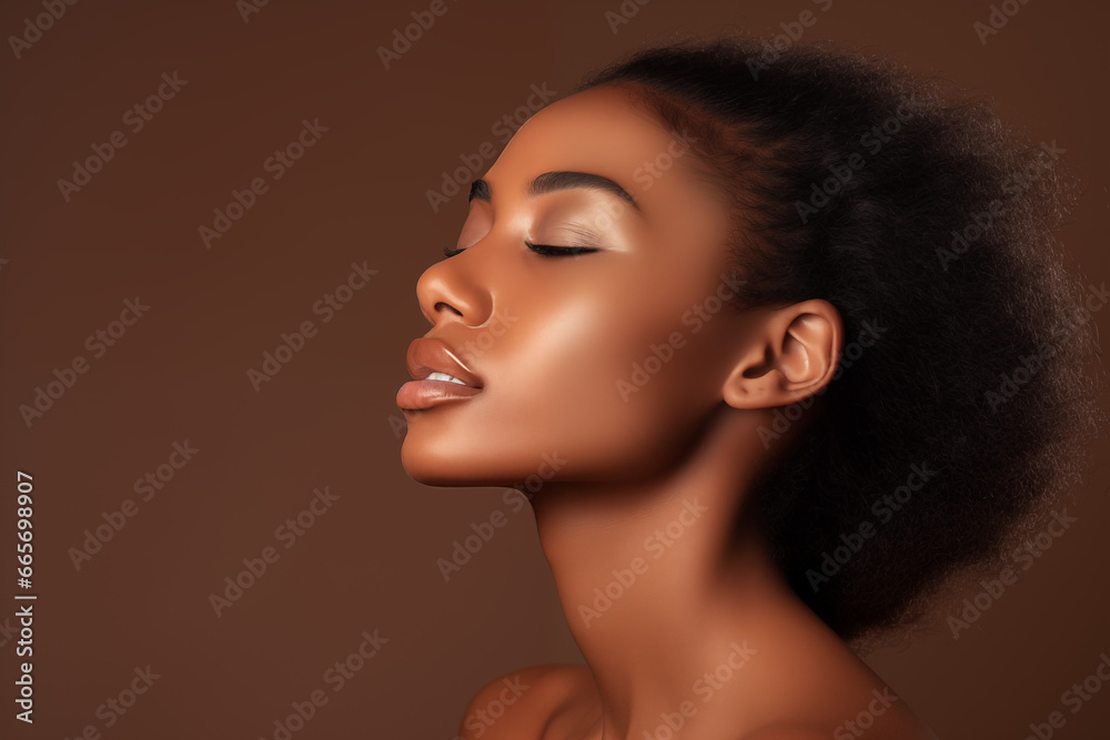 Portrait of a beautiful african american woman with perfect skin.beauty and spa concept Portrait of a beautiful african american woman with perfect skin.beauty and spa concept