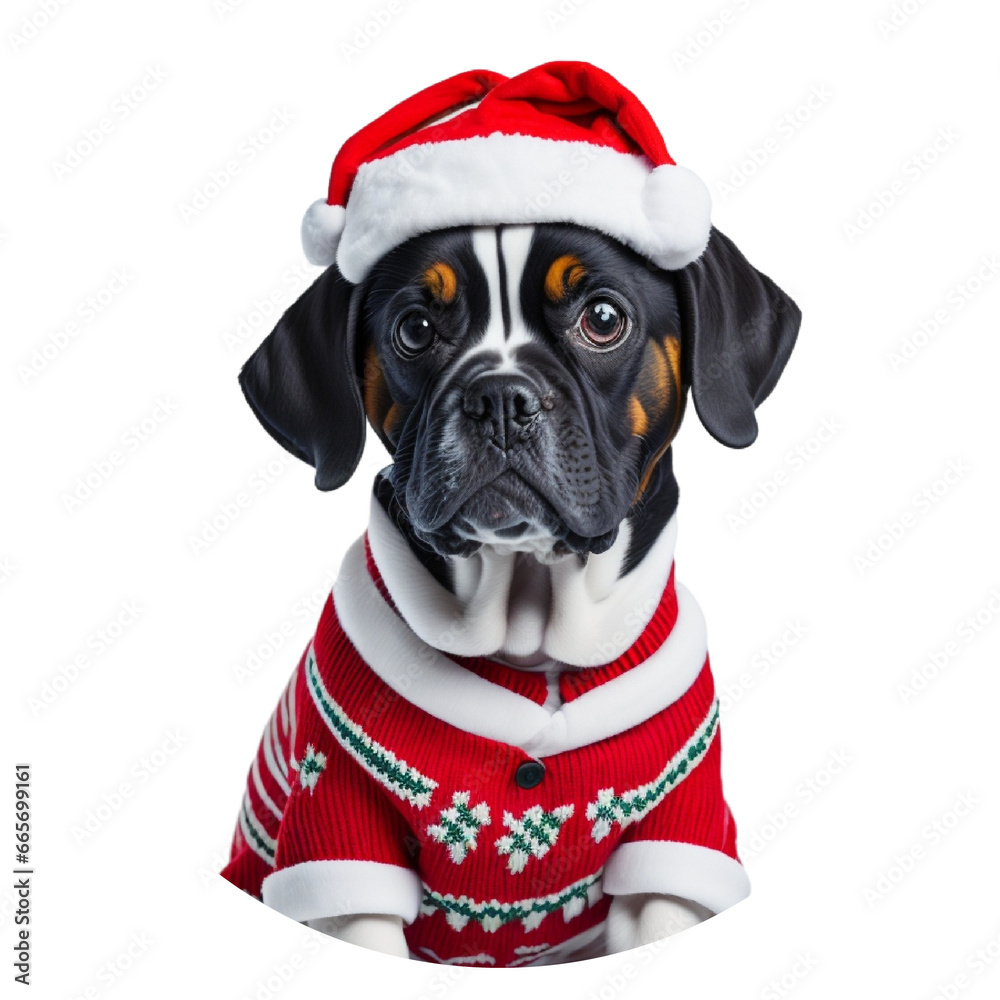 Cute Dog in Christmas Sweater
