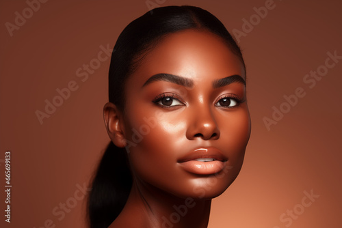 Portrait of a beautiful african american woman with perfect skin.beauty and spa concept