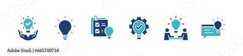 lightbulb creative solution problem innovation thinking idea icon set business success inspiration invention creativity vector illustration for web and app design