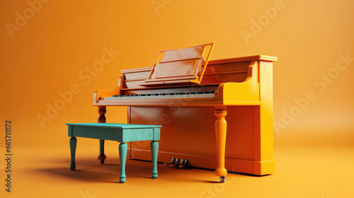 Elegant console piano against a clean background, a symbol of timeless musical grace and sophistication