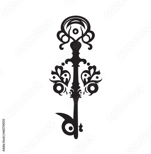 Vector decorative key