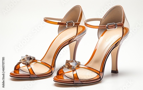 Tall Heel sandal, High heel sandal isolated on white background.