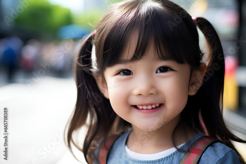 笑顔の女の子　ハーフアップ