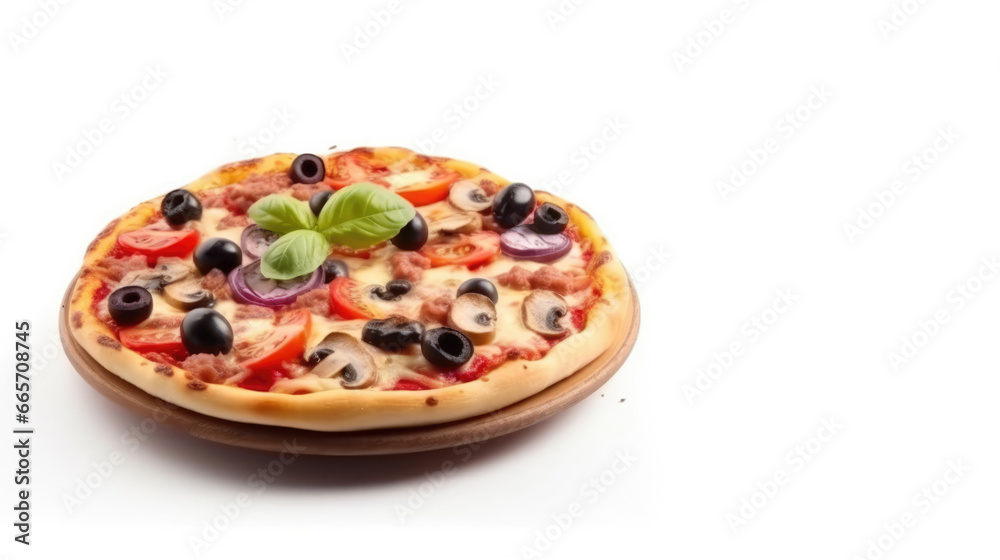 Delicious pizza on a clean white background, a mouthwatering feast for your eyes and taste buds Delicious pizza on a clean white background, a mouthwatering feast for your eyes and taste buds