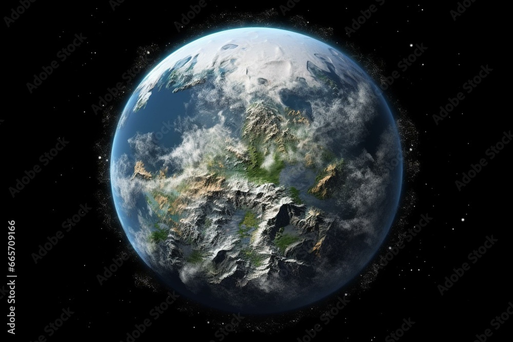 Illustration of planet Earth. Generative AI