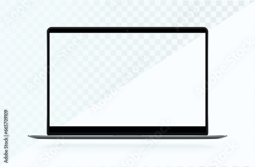 Laptop pro with blank screen for your design. Realistic laptop mockup. Vector illustration EPS10