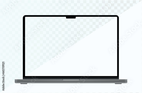 Laptop pro with blank screen for your design. Realistic laptop mockup. Vector illustration EPS10