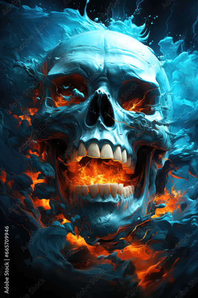 Whispers from Beyond: An Abstract Poster Illustration Embodying the Sinister Forms of a Demon, Skull, or Ghost - Generative AI Whispers from Beyond: An Abstract Poster Illustration Embodying the Sinister Forms of a Demon, Skull, or Ghost - Generative AI