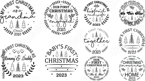 First Christmas 2023 SVG Bundle, First Christmas Ornaments Bundle