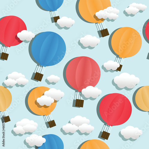 hot air balloon seamless pattern
