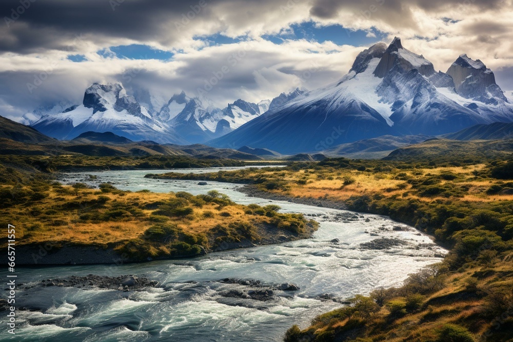 a beautiful landscape in Patagonia. Generative AI