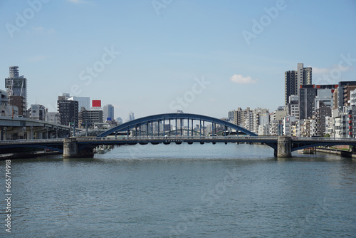 Cityscape of Sumida River in Japan
