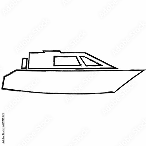 Boat water transport drawing for decoration and design. © Svutlana 