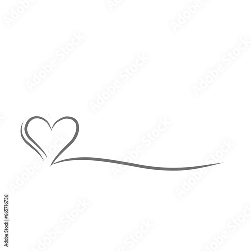 Love icon in line art style. Thin contour and romantic symbol for greeting card and web banner in simple linear style. 