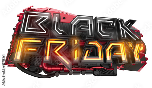 BLACK FRIDAY SELO 3D MOTOR CARRO AUTOMOVEL FUTURISTA TEXTO NEON photo