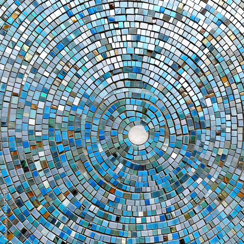 Spiral Mosaic Circle with Intricate Pattern and Artistic Design