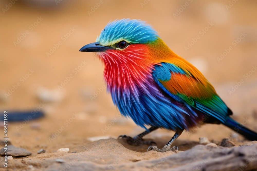 Colorful bird in Mashatu, Northern Tuli Game Reserve, Botswana. Generative AI