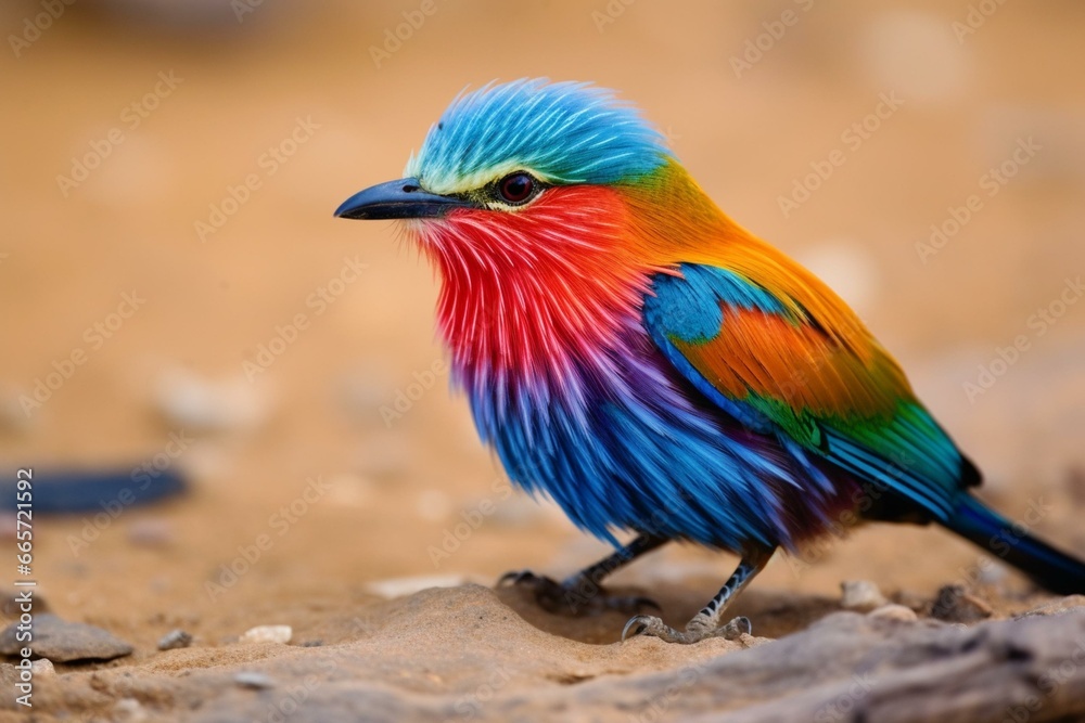 Obraz premium Colorful bird in Mashatu, Northern Tuli Game Reserve, Botswana. Generative AI