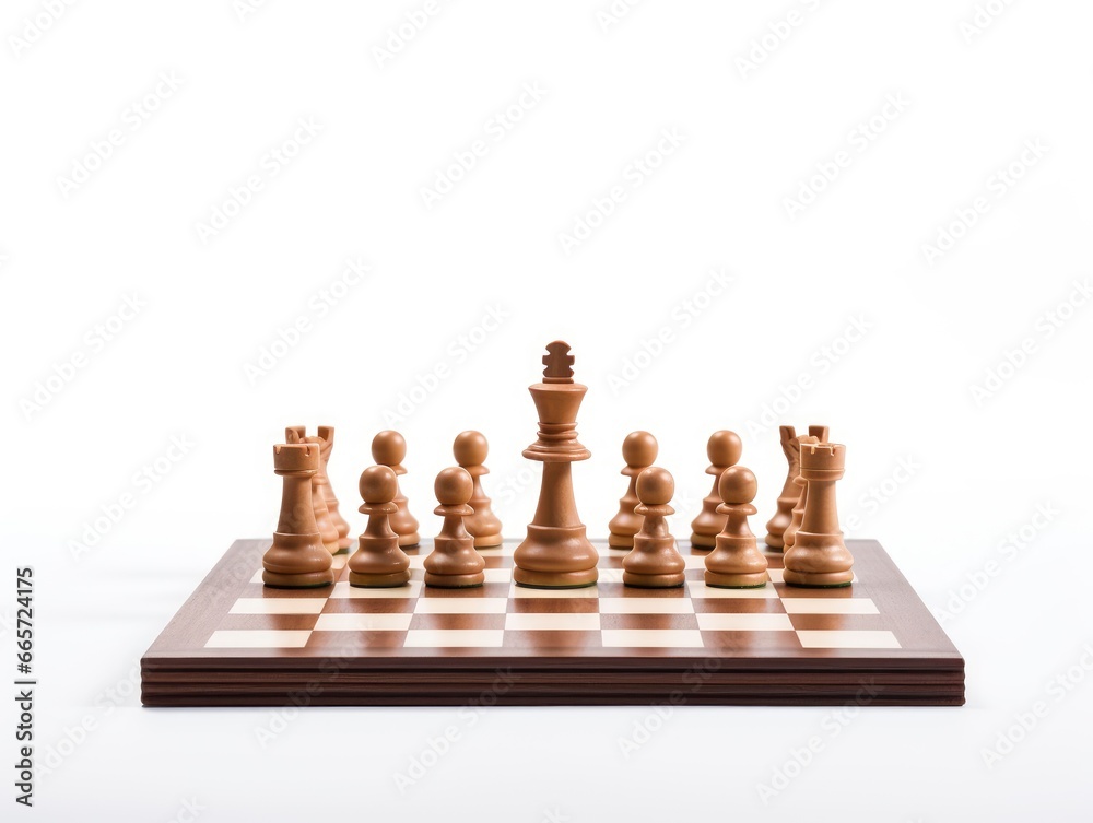 Chess figures and board isolated on white background Chess figures and board isolated on white background