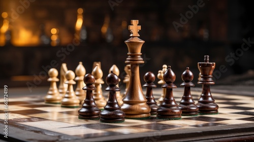 Chess board beautiful figures staged professional photo
