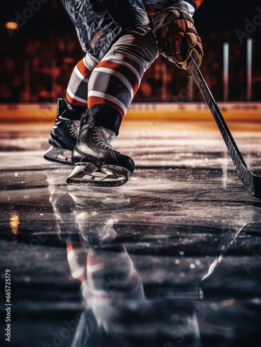 Ice Hockey professional player in motion action picture