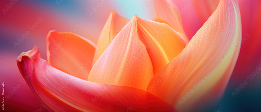 Macro view of vibrant tulips.