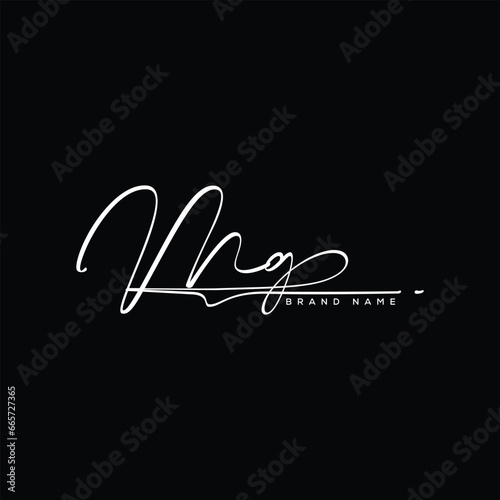 MG letter beauty handwriting vector logo. photo