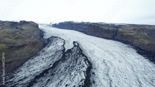Drone Flight Over an Icelandic Glacier photo