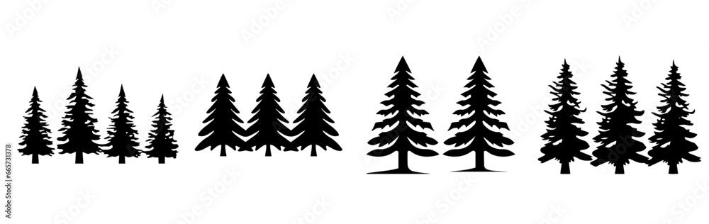 Arboreal Abundance: Diverse Set of Tree Vector Illustrations