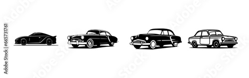 black and white illustration of a car