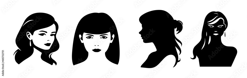 Graceful Silhouettes: Chic Women Vector Art Collection