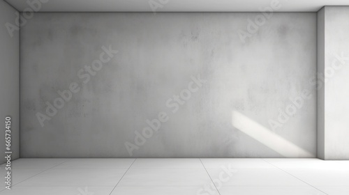 abstract. minimalistic background for product presentation. walls in large empty room greyish white. can full of sunlight. Loft wall or minimalist wall. Shadow, light from windows to plaster wall