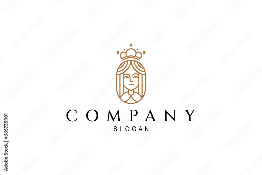 Face Beauty Queen Model Vector Logo Design Face Beauty Queen Model Vector Logo Design