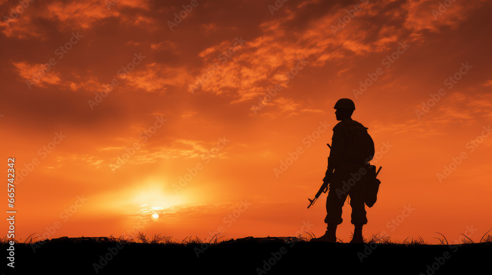 silhouette of a soldier