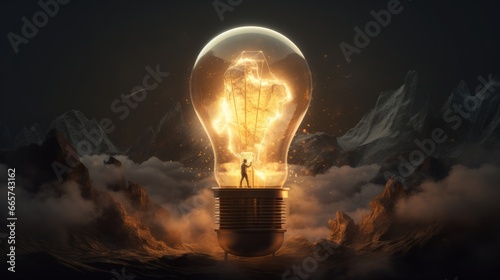 Idea thinking creativity and inspiration concepts with lightbulb pastel color