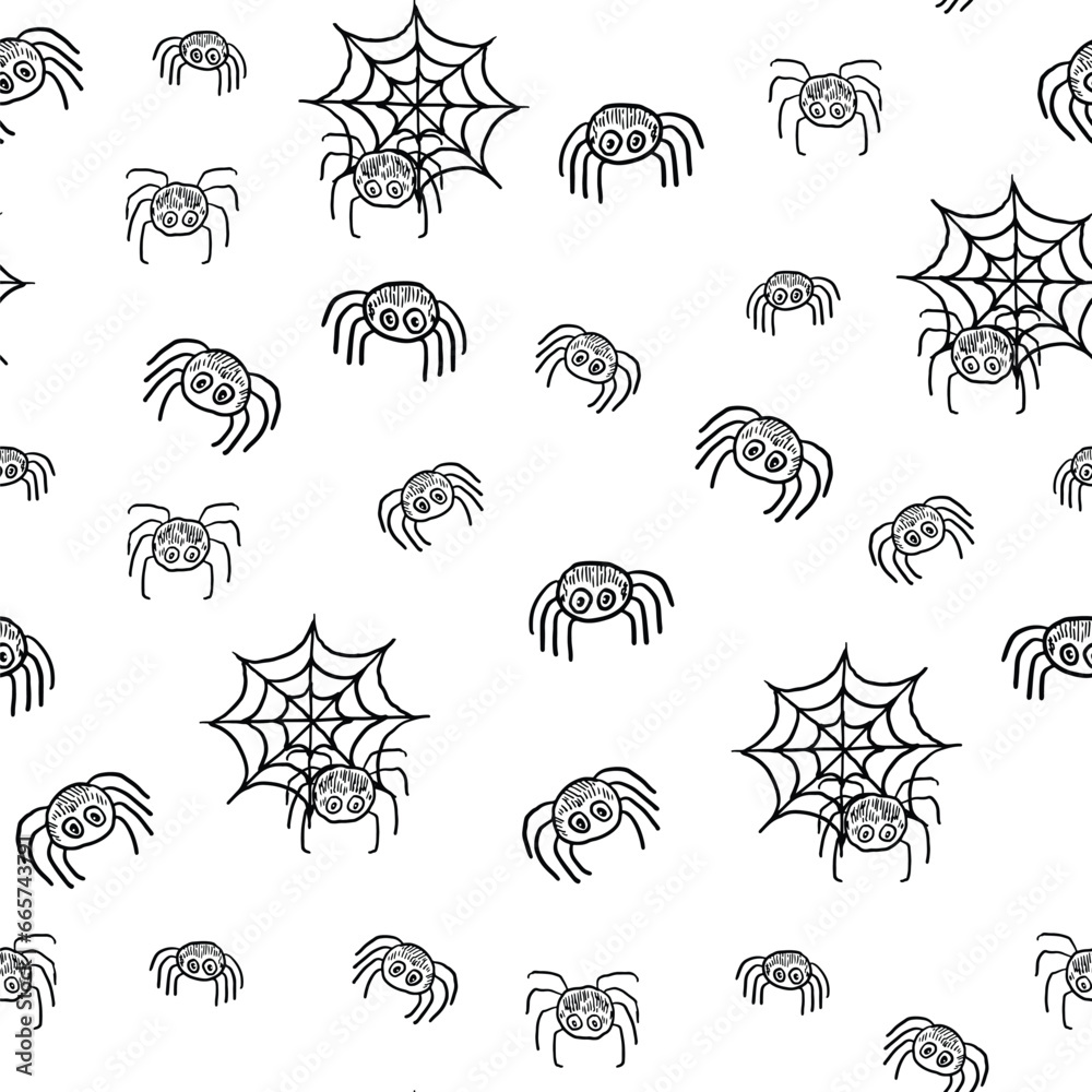 Halloween spider vector seamless pattern. Halloween spider vector seamless pattern.