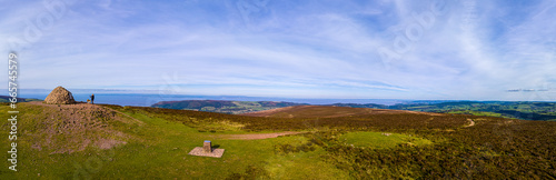 Aerial view of the Dunkery hill, the highest point of Exmoor, England photo