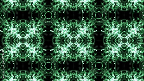 Abstract green snowflake abstract 4K background