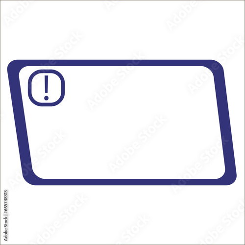 Text box for fill your text with exclamation mark.