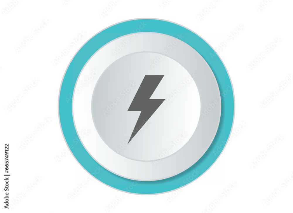 3d electric power charge charging energy on off push icon. Lightning symbol for website, mobile app, UI UX. 3d electric power charge charging energy on off push icon. Lightning symbol for website, mobile app, UI UX.