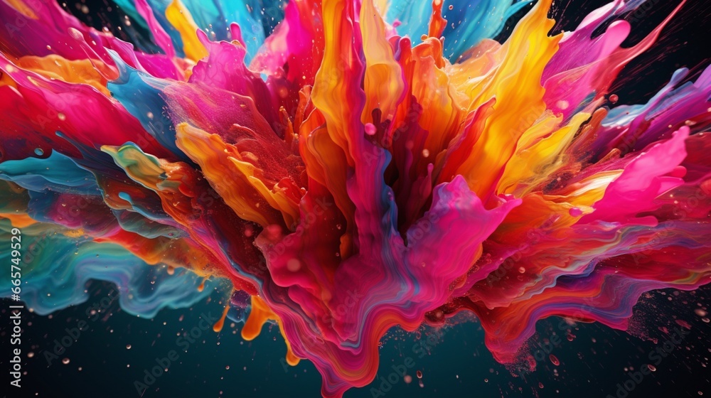 flowing paint colorful bright watery RTX.Generative AI