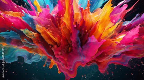 flowing paint colorful bright watery RTX.Generative AI photo