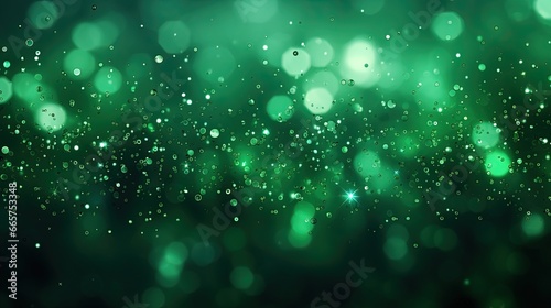 Abstract Bokeh Green Glitter Background 