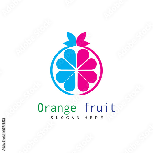 orange fruit company symbol and bussines food