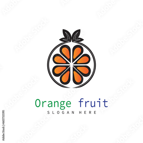 orange fruit company symbol and bussines food